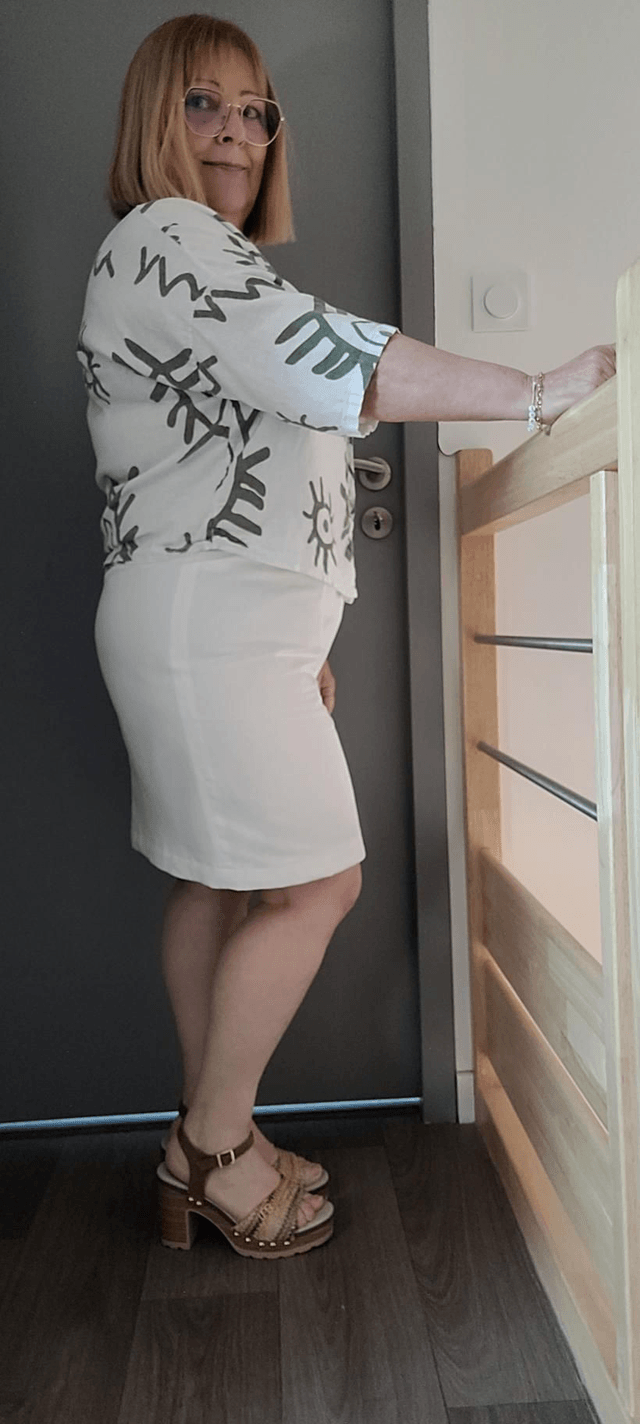 Jupe droite en coton