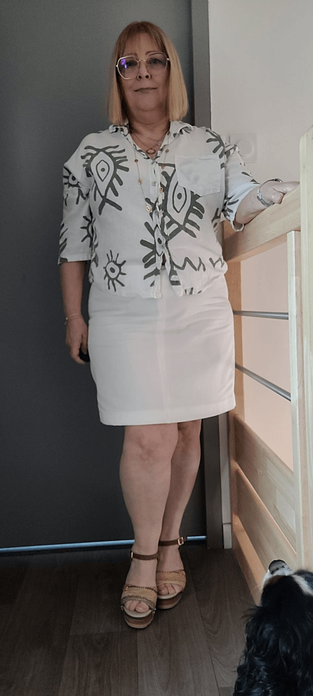 Jupe droite en coton
