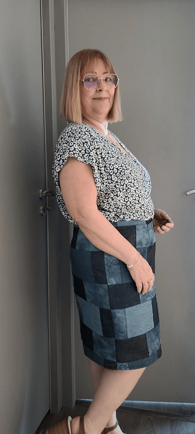 Jupe droite en coton