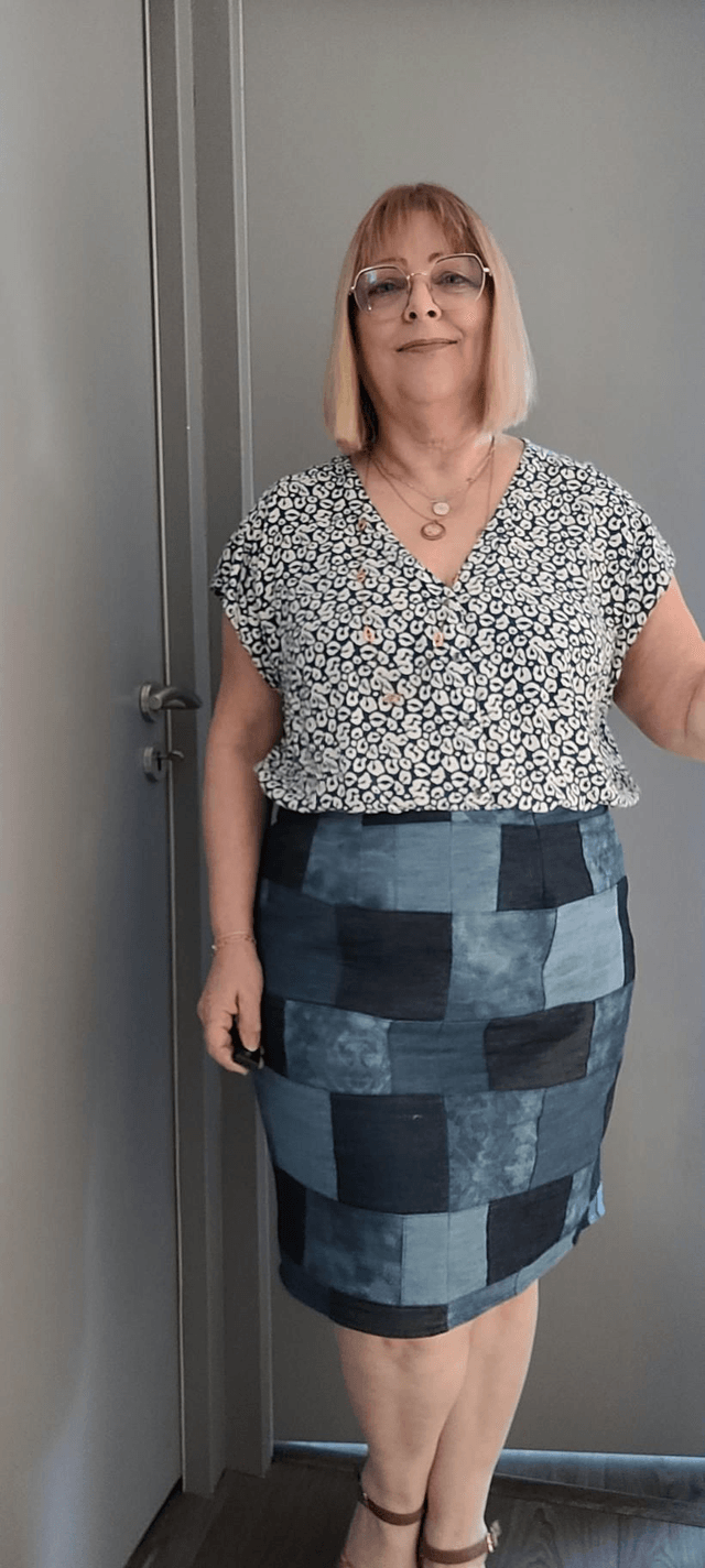 Jupe droite en coton
