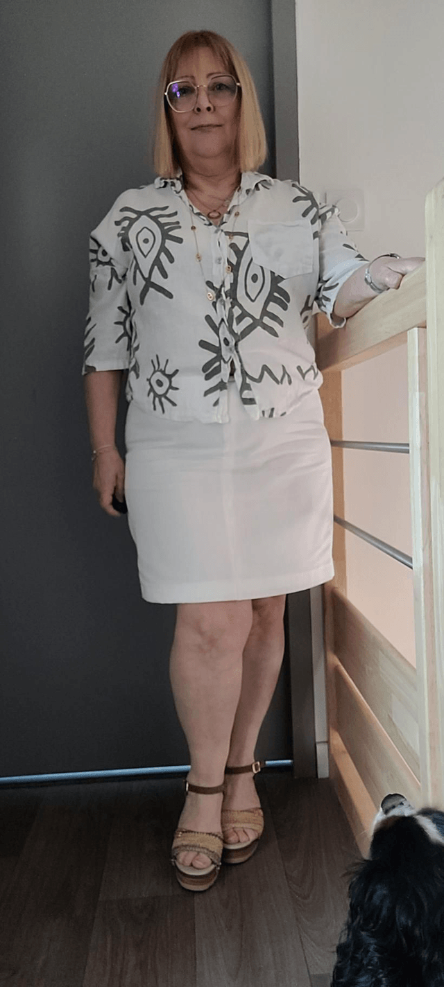 Jupe droite en coton
