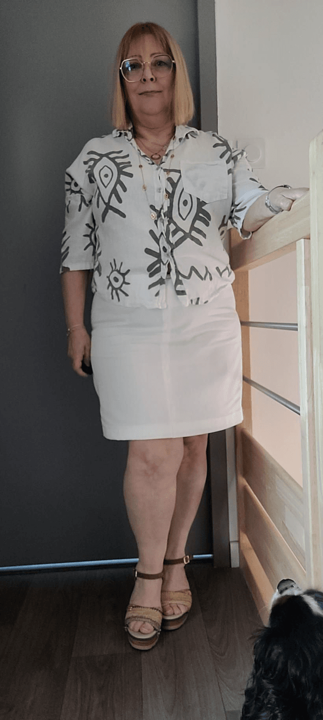 Jupe droite en coton